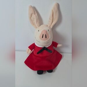 Olivia Pig Plush Red Velvet Dress Sailor Collar